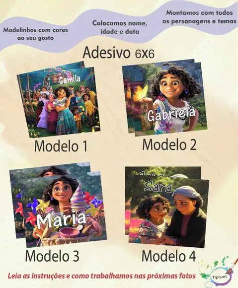 Adesivo Quadrado 6x6-encanto
