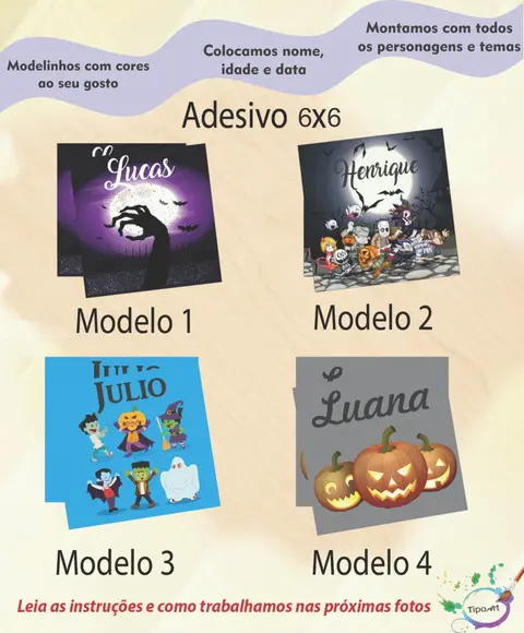 Adesivo Quadrado 6x6-halloween#2