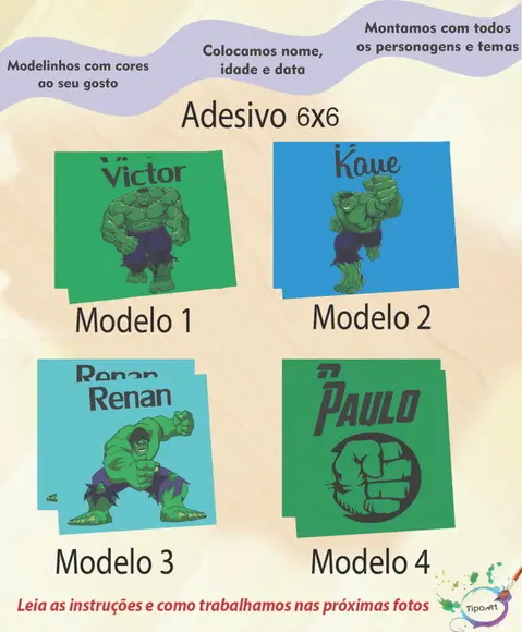 Adesivo Quadrado 6x6-hulk