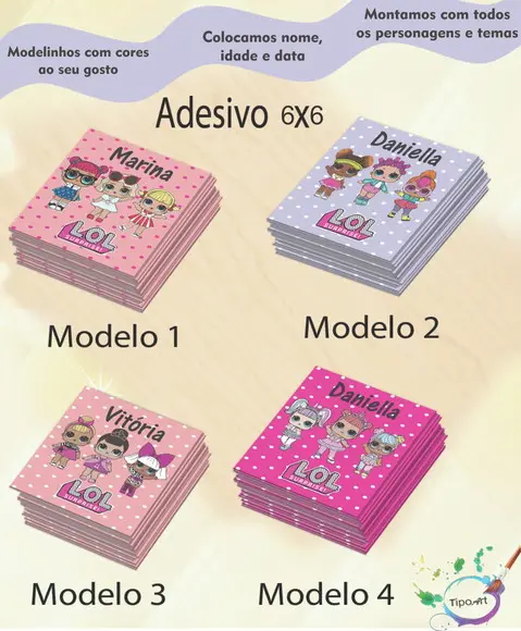 Adesivo Quadrado 6x6-lol Surprise