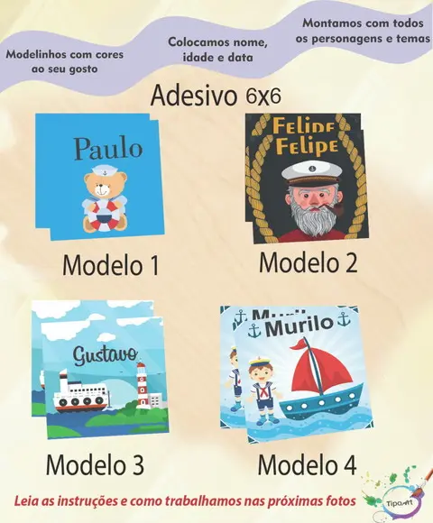 Adesivo Quadrado 6x6-marinheiro