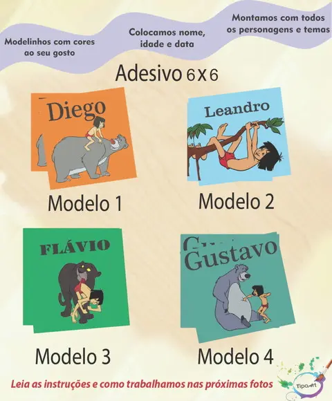 Adesivo Quadrado 6x6-mogli