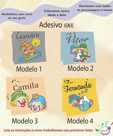 Adesivo Quadrado 6x6-patati Patata