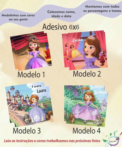 Adesivo Quadrado 6x6-sofia