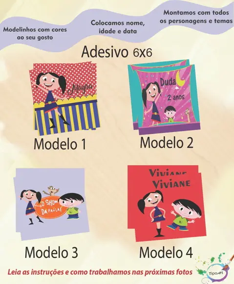 Adesivo Quadrado 6x6-show da Luna