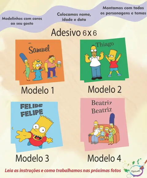 Adesivo Quadrado 6x6-simpson