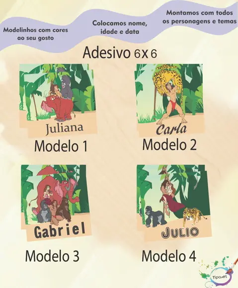 Adesivo Quadrado 6x6-tarzan