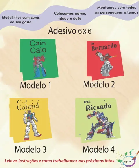 Adesivo Quadrado 6x6-transformens
