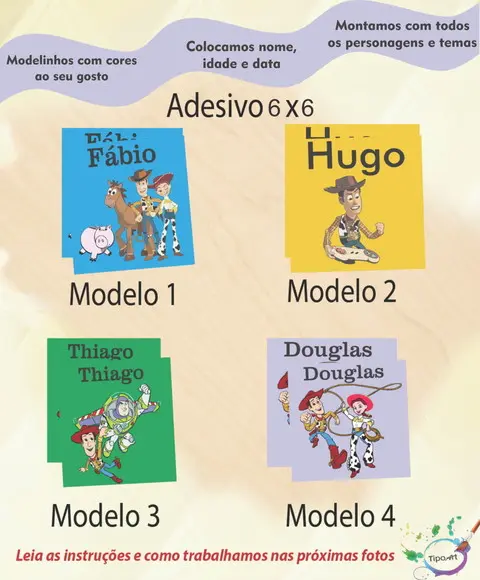 Adesivo Quadrado 6x6-toy Story