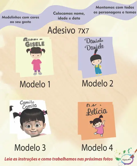 Adesivo Quadrado 7x7- Boo