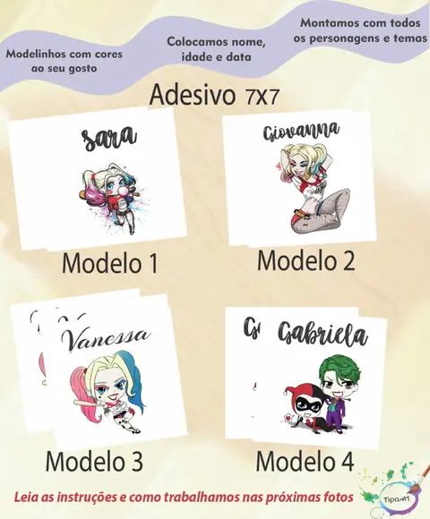 Adesivo Quadrado 7x7-arlequina