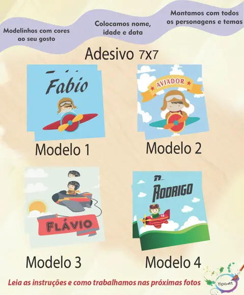 Adesivo Quadrado 7x7-aviador