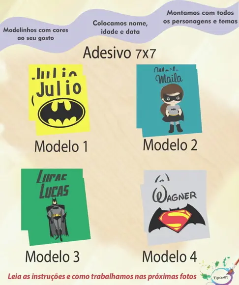 Adesivo Quadrado 7x7-batman