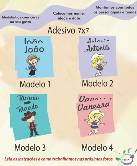 Adesivo Quadrado 7x7-cowboy