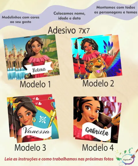 Adesivo Quadrado 7x7-elena de Avalor