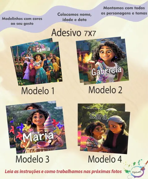 Adesivo Quadrado 7x7-encanto