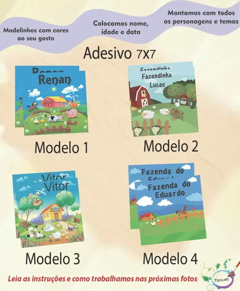 Adesivo Quadrado 7x7-fazenda