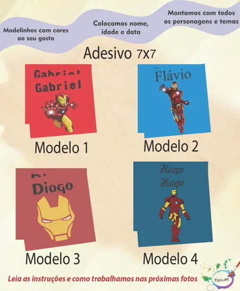 Adesivo Quadrado 7x7-homem de Ferro