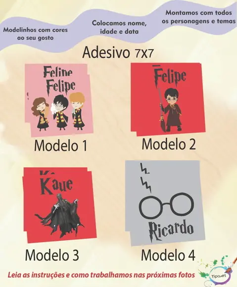 Adesivo Quadrado 7x7-harry Potter