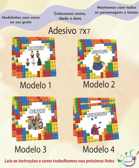 Adesivo Quadrado 7x7-lego