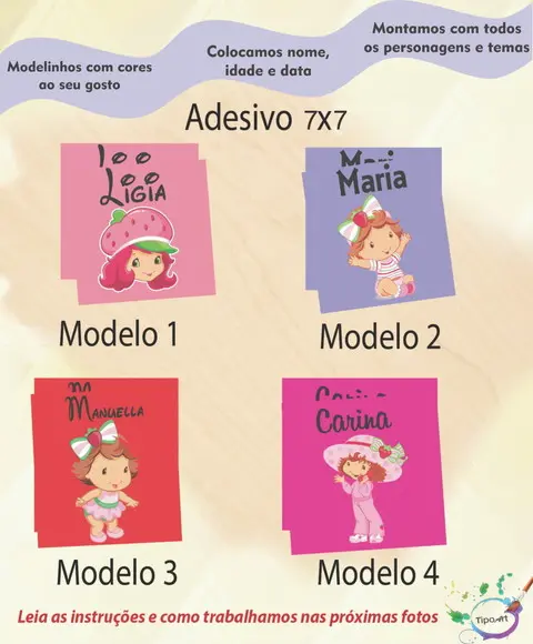Adesivo Quadrado 7x7-moranguinho