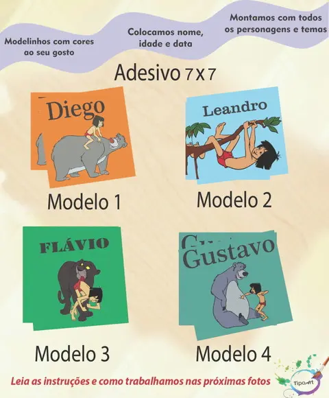 Adesivo Quadrado 7x7-mogli