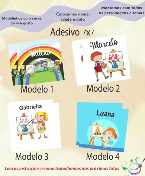 Adesivo Quadrado 7x7-pintando o 7