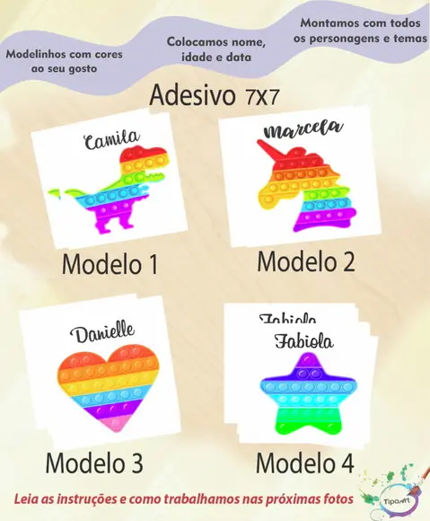 Adesivo Quadrado 7x7-pop Fidget