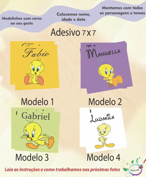 Adesivo Quadrado 7x7-piu Piu