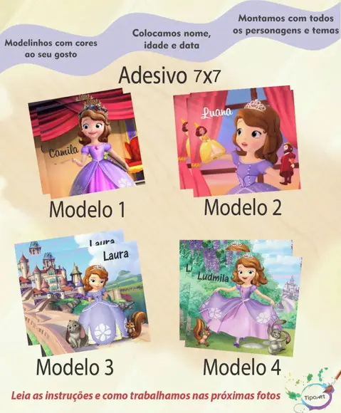 Adesivo Quadrado 7x7-sofia