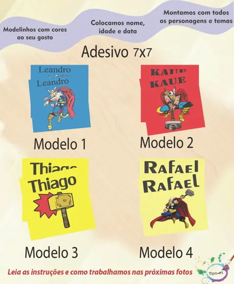 Adesivo Quadrado 7x7-thor