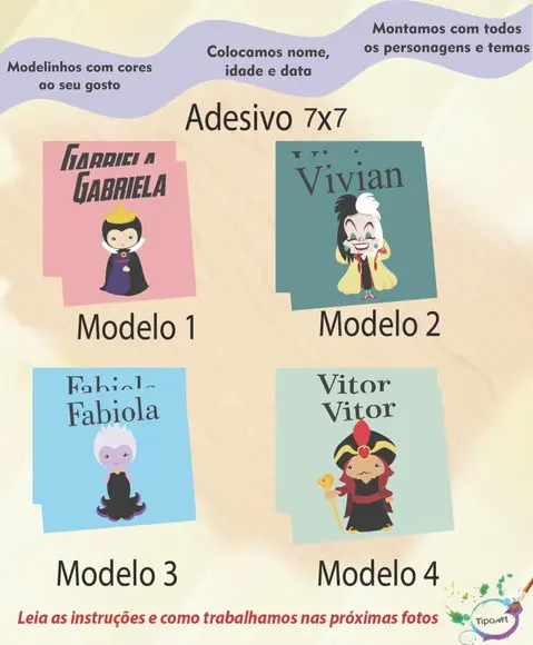 Adesivo Quadrado 7x7-vilões