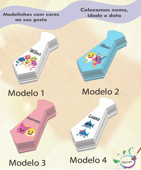 Adesivo(formato Gravata)-baby Shark