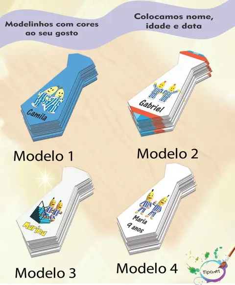 Adesivo(formato Gravata)-bananas de Pijama