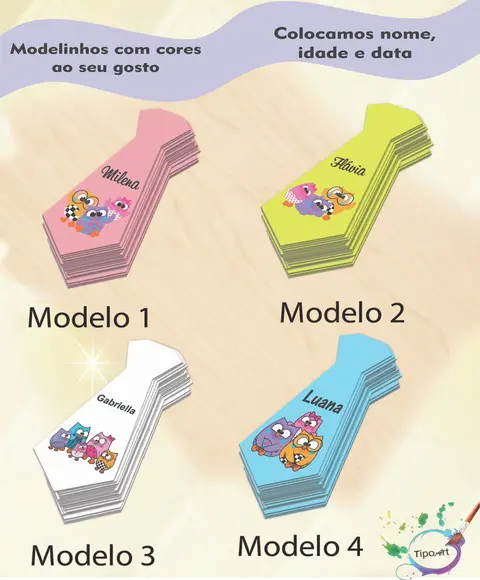Adesivo(formato Gravata)-bubu e as Corujinhas