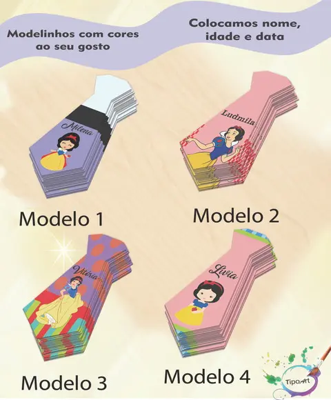Adesivo(formato Gravata)-branca de Neve