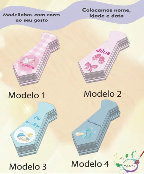 Adesivo(formato Gravata)-chá de Bebê