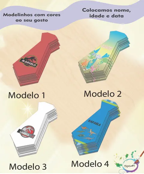 Adesivo(formato Gravata)-dinossauros