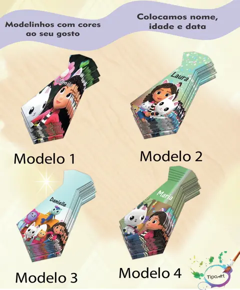 Adesivo(formato Gravata)-gabi Casa Mágica