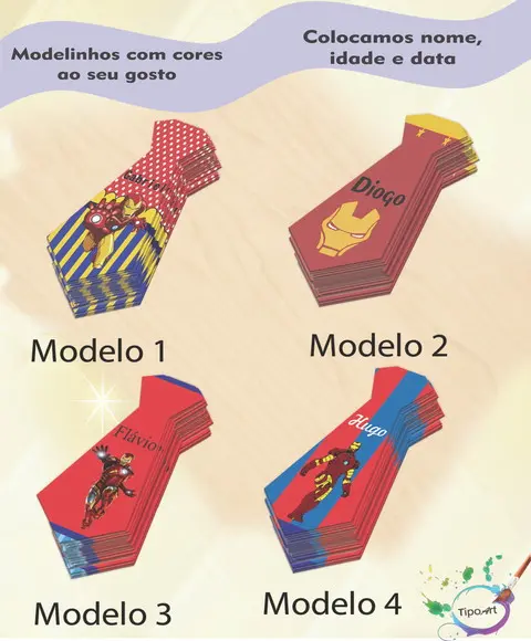 Adesivo(formato Gravata)-homem de Ferro