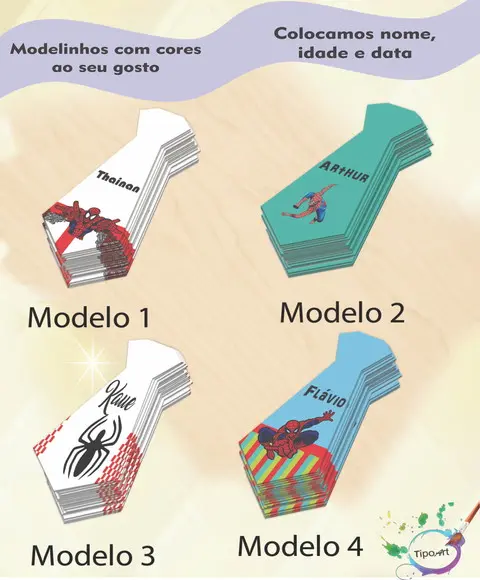 Adesivo(formato Gravata)-homem Aranha