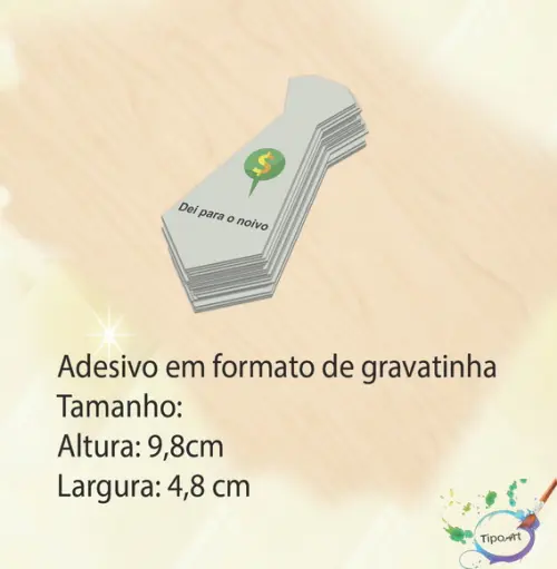 Adesivo(formato Gravata)-lua de Mel#2