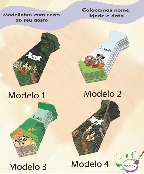 Adesivo(formato Gravata)-mickey Safari