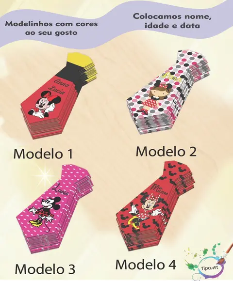 Adesivo(formato Gravata)-minnie