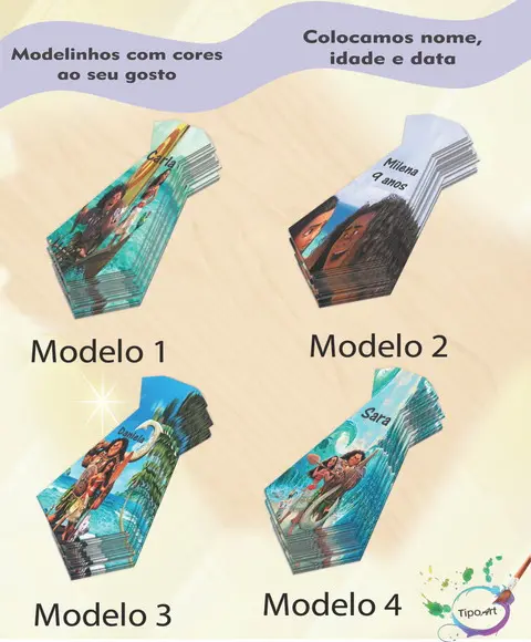 Adesivo(formato Gravata)-moana e Mauí