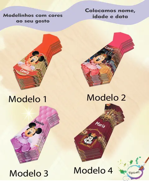 Adesivo(formato Gravata)-minnie Realeza