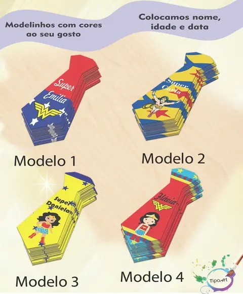 Adesivo(formato Gravata)-mulher Maravilha