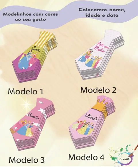 Adesivo(formato Gravata)-princesas