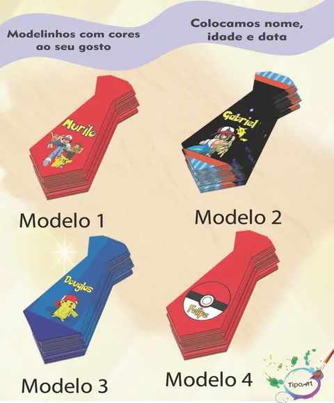 Adesivo(formato Gravata)-pokemon