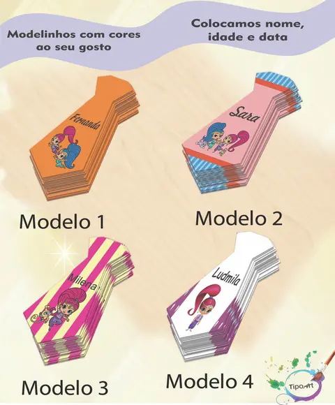 Adesivo(formato Gravata)-shimmer Shine